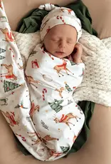 Snuggle Hunny Kids Snuggle Hunny Prancer & Friends Organic Jersey Wrap & Beanie Set