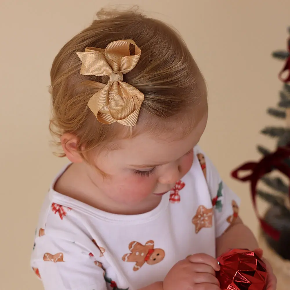 Snuggle Hunny Kids Snuggle Hunny Gold Bow Hair Clip