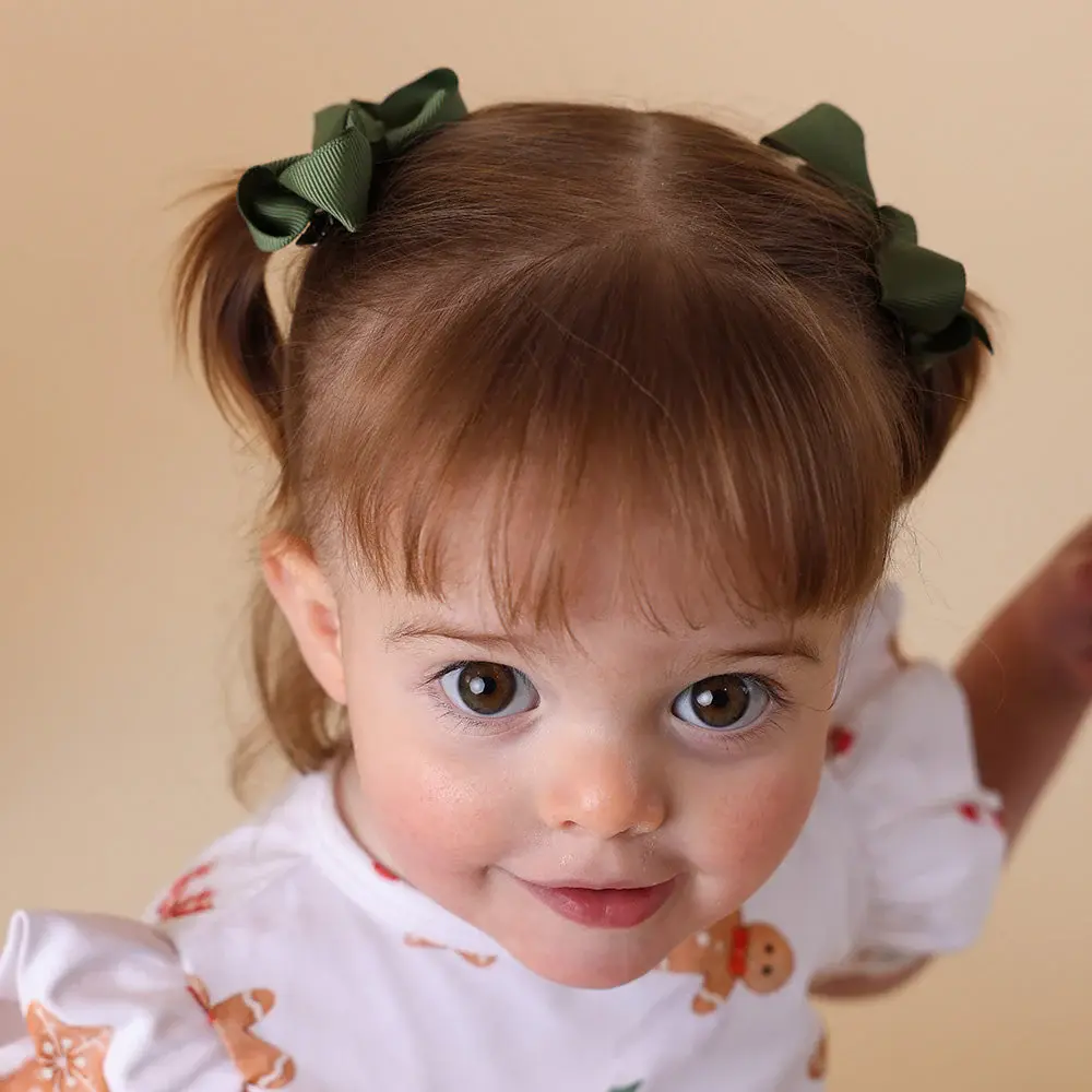 Snuggle Hunny Kids Snuggle Hunny Olive Piggy Tail Hair Clips - Pair