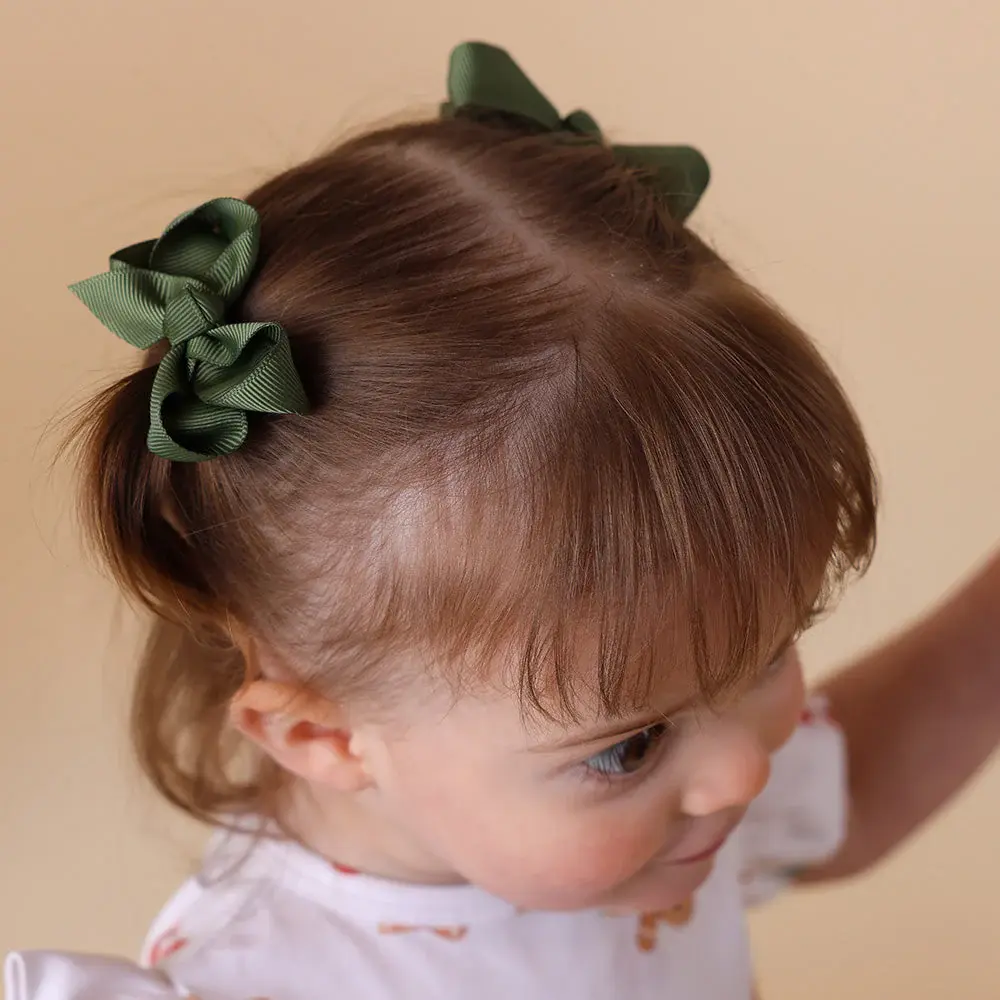 Snuggle Hunny Kids Snuggle Hunny Olive Piggy Tail Hair Clips - Pair