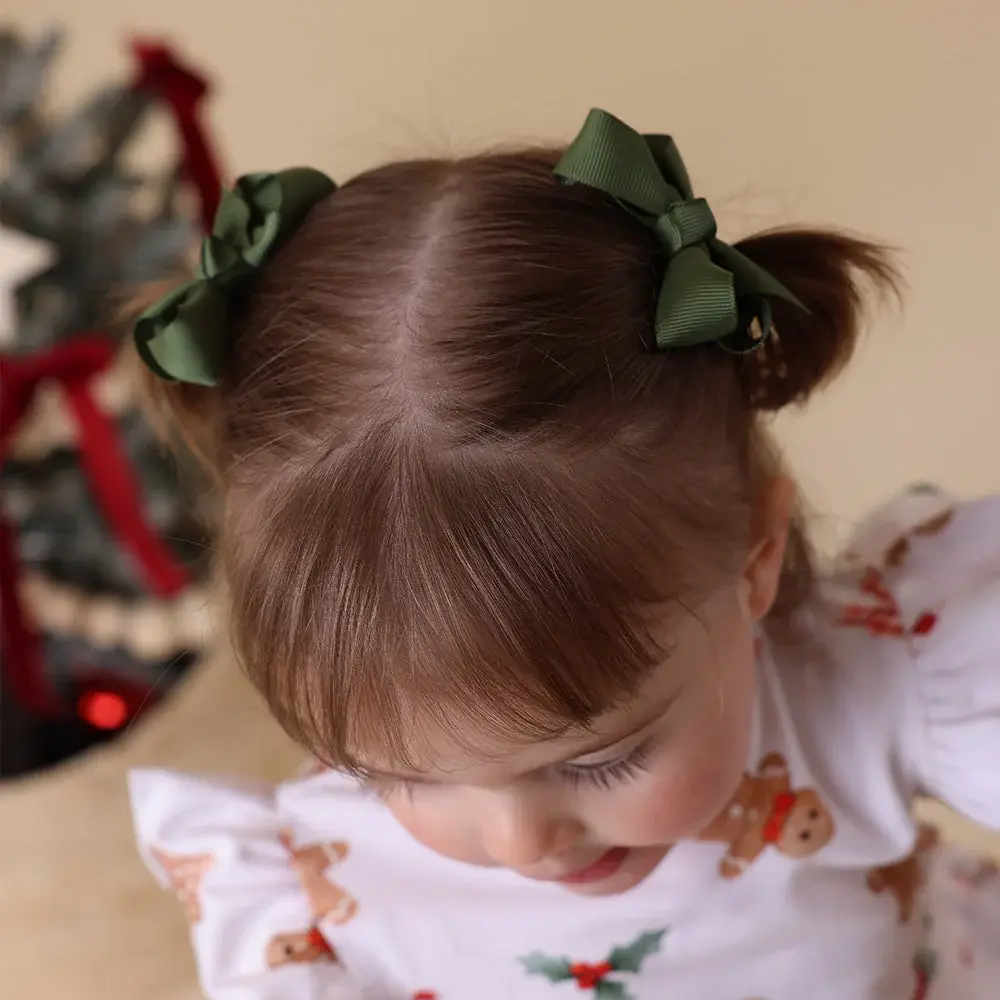 Snuggle Hunny Kids Snuggle Hunny Olive Piggy Tail Hair Clips - Pair