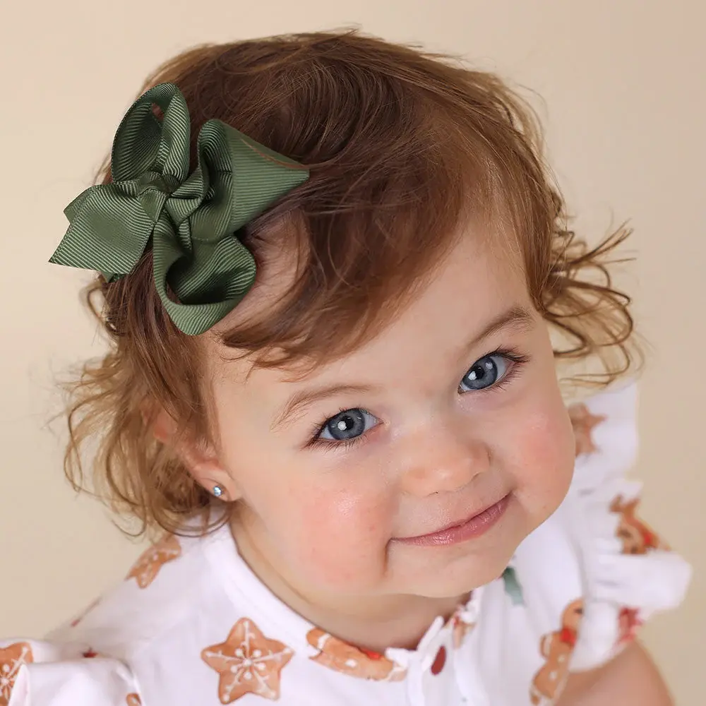 Snuggle Hunny Kids Snuggle Hunny Olive Bow Hair Clip