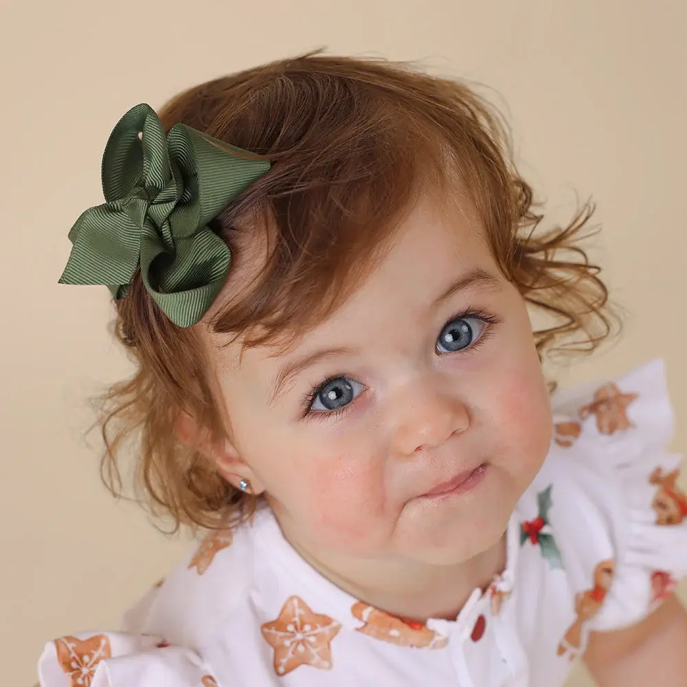 Snuggle Hunny Kids Snuggle Hunny Olive Bow Hair Clip