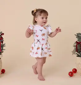 Snuggle Hunny Kids Snuggle Hunny Gingerbread Short Sleeve Organic Dress