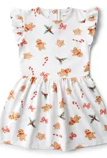 Snuggle Hunny Kids Snuggle Hunny Gingerbread Short Sleeve Organic Dress
