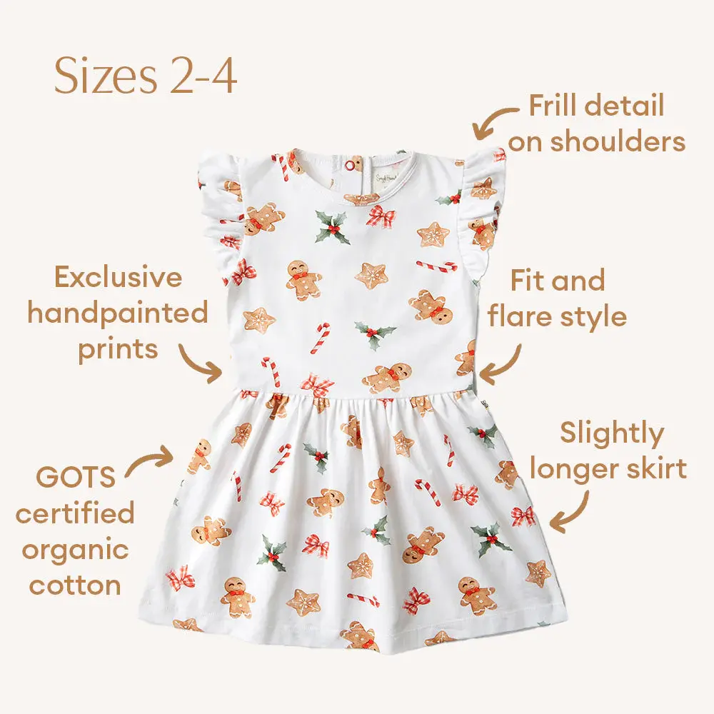 Snuggle Hunny Kids Snuggle Hunny Gingerbread Short Sleeve Organic Dress
