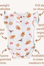 Snuggle Hunny Kids Snuggle Hunny Gingerbread Short Sleeve Organic Bodysuit with Frill