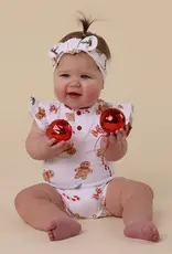 Snuggle Hunny Kids Snuggle Hunny Gingerbread Short Sleeve Organic Bodysuit with Frill