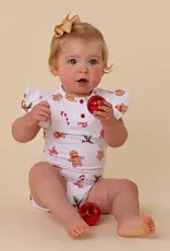 Snuggle Hunny Kids Snuggle Hunny Gingerbread Short Sleeve Organic Bodysuit with Frill