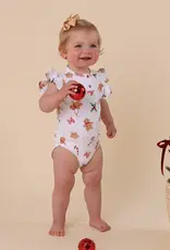 Snuggle Hunny Kids Snuggle Hunny Gingerbread Short Sleeve Organic Bodysuit with Frill
