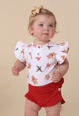 Snuggle Hunny Kids Snuggle Hunny Gingerbread Short Sleeve Organic Bodysuit with Frill