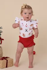 Snuggle Hunny Kids Snuggle Hunny Gingerbread Short Sleeve Organic Bodysuit with Frill