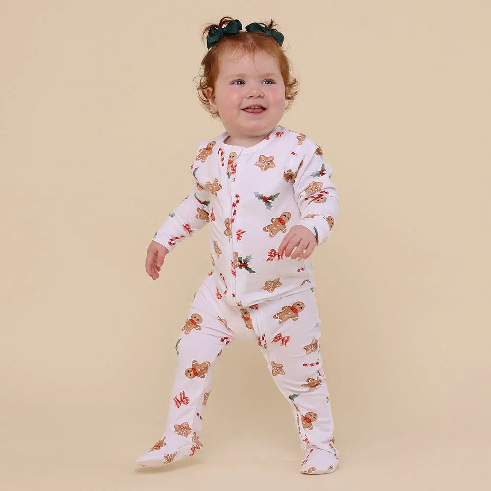 Snuggle Hunny Kids Snuggle Hunny Gingerbread Organic Snuggle Sleepsuit Zip Footie