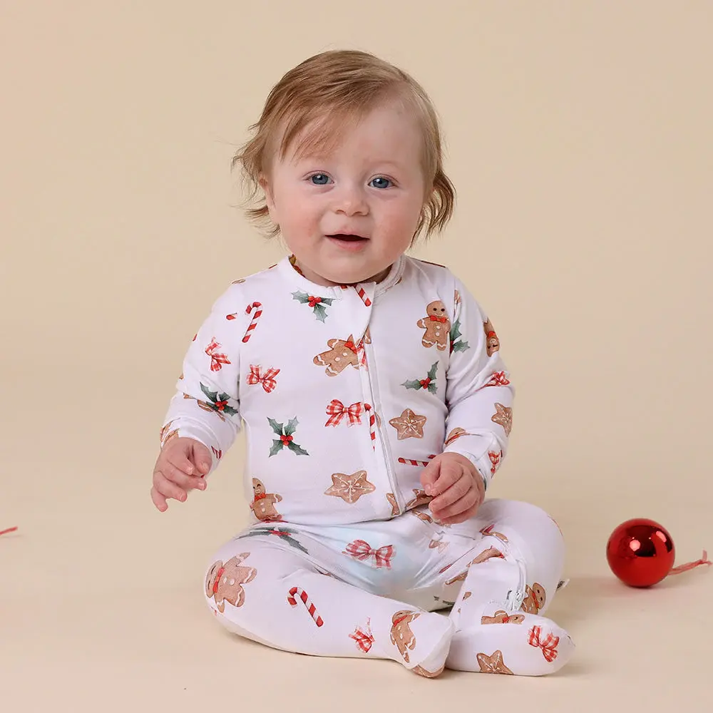 Snuggle Hunny Kids Snuggle Hunny Gingerbread Organic Snuggle Sleepsuit Zip Footie