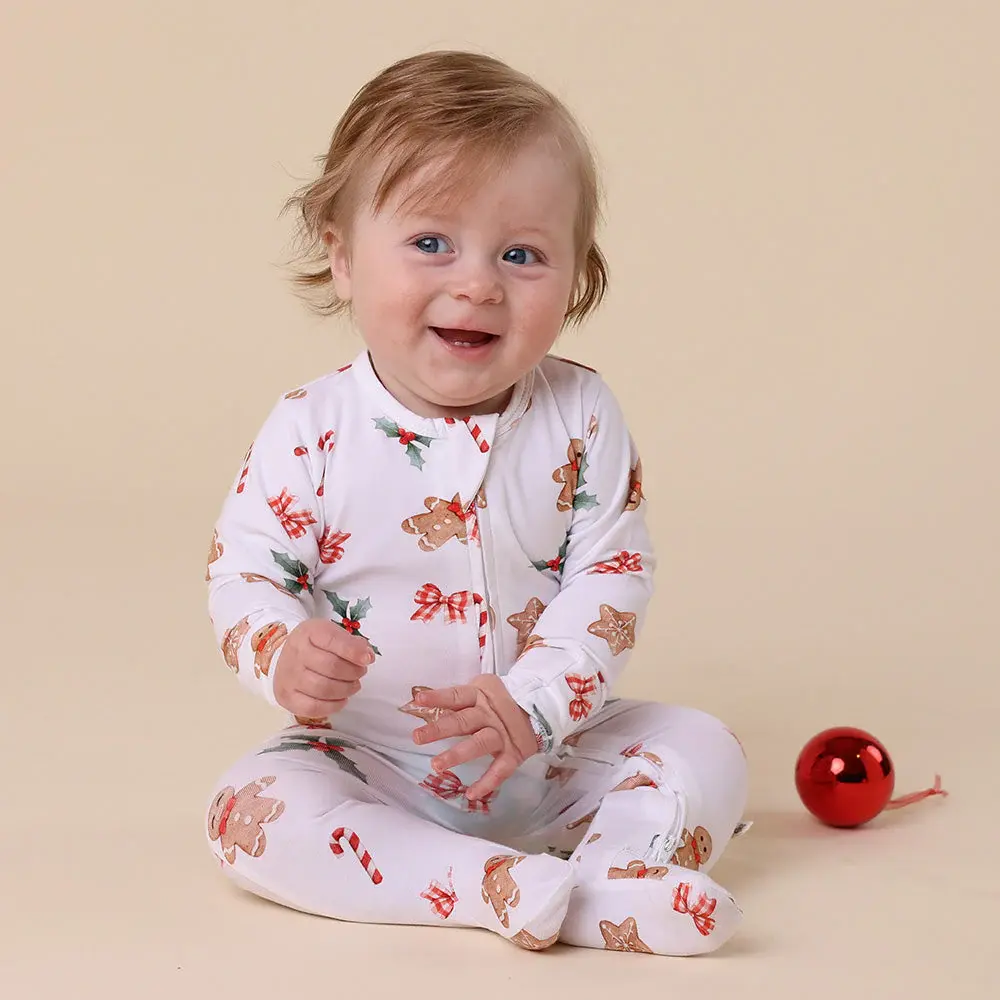 Snuggle Hunny Kids Snuggle Hunny Gingerbread Organic Snuggle Sleepsuit Zip Footie