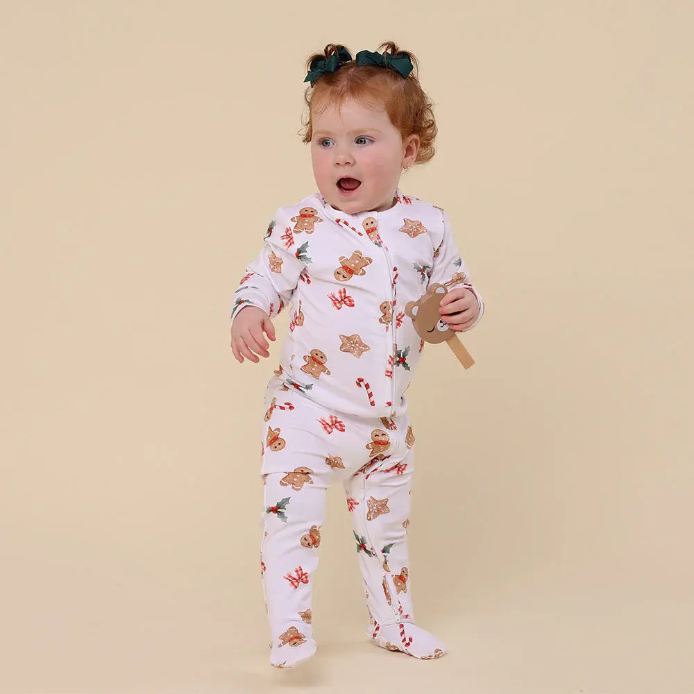 Snuggle Hunny Kids Snuggle Hunny Gingerbread Organic Snuggle Sleepsuit Zip Footie