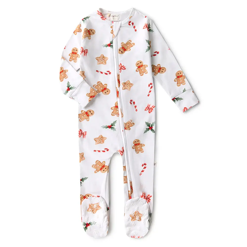 Snuggle Hunny Kids Snuggle Hunny Gingerbread Organic Snuggle Sleepsuit Zip Footie