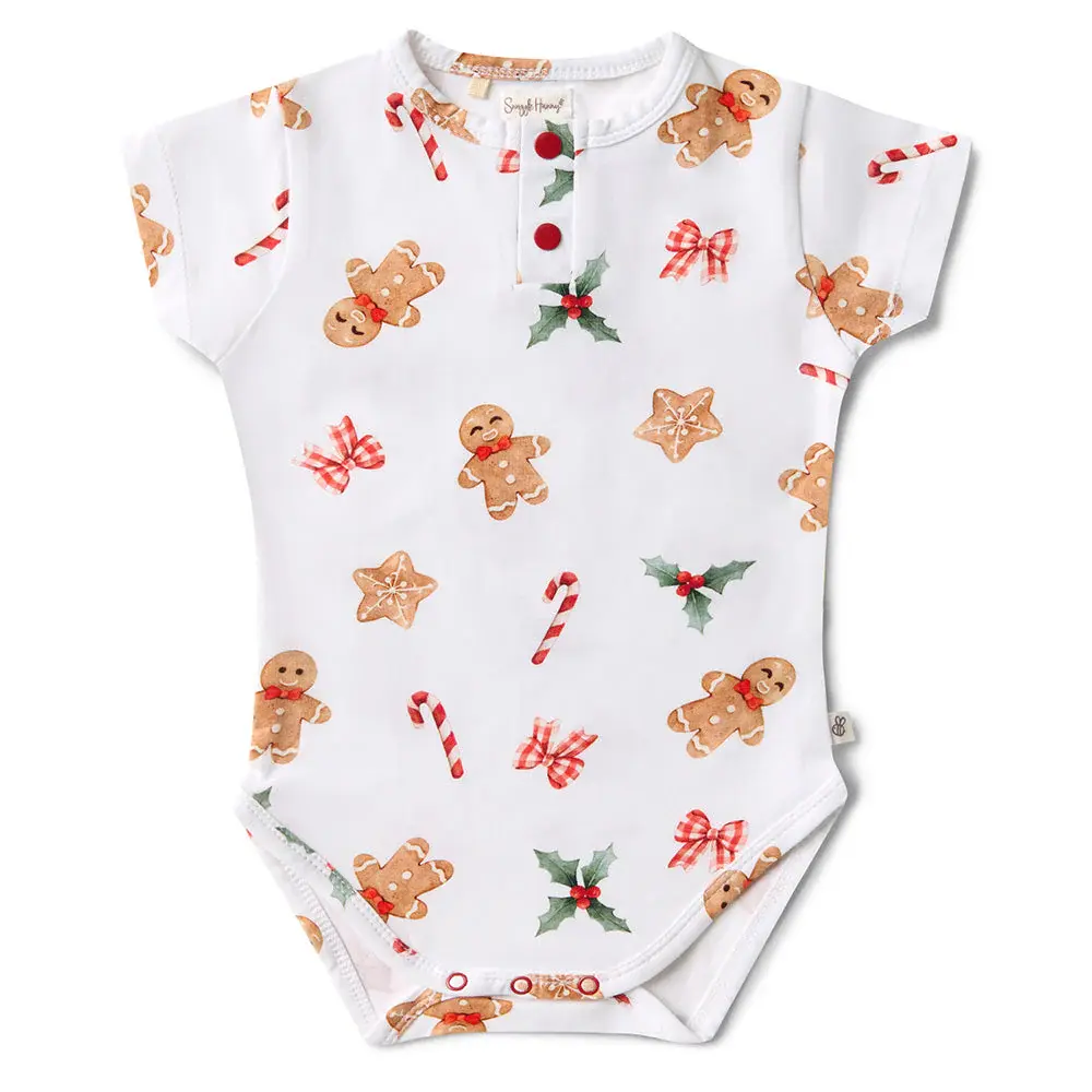 Snuggle Hunny Kids Snuggle Hunny Gingerbread Short Sleeve Organic Bodysuit