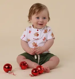 Snuggle Hunny Kids Snuggle Hunny Gingerbread Short Sleeve Organic Bodysuit