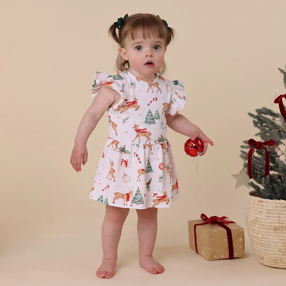 Snuggle Hunny Kids Snuggle Hunny Prancer & Friends Short Sleeve Organic Dress