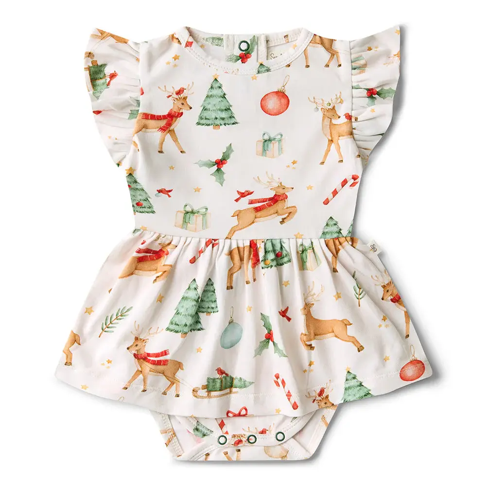 Snuggle Hunny Kids Snuggle Hunny Prancer & Friends Short Sleeve Organic Dress