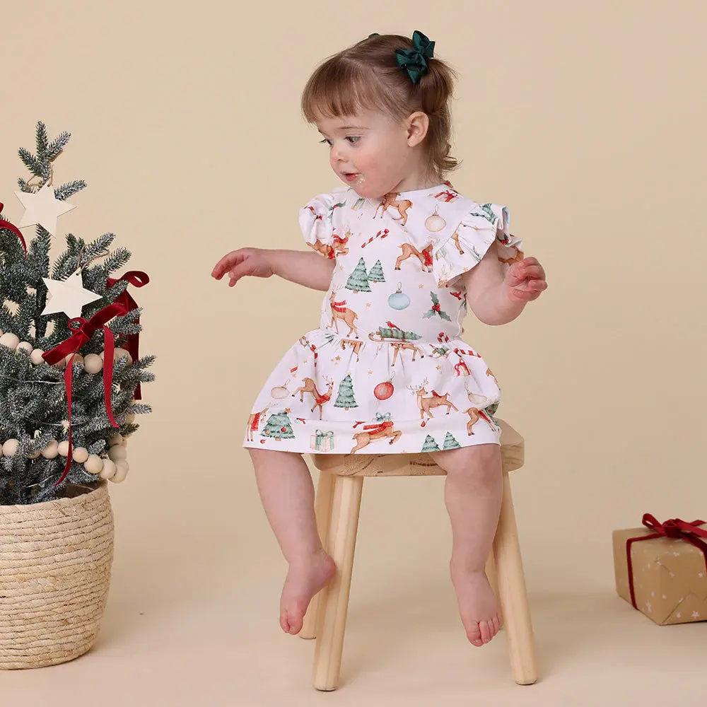 Snuggle Hunny Kids Snuggle Hunny Prancer & Friends Short Sleeve Organic Dress