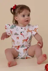 Snuggle Hunny Kids Prancer & Friends Short Sleeve Organic Bodysuit with Frill
