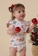 Snuggle Hunny Kids Prancer & Friends Short Sleeve Organic Bodysuit with Frill