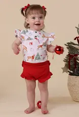 Snuggle Hunny Kids Prancer & Friends Short Sleeve Organic Bodysuit with Frill