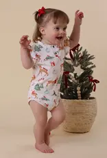 Snuggle Hunny Kids Prancer & Friends Short Sleeve Organic Bodysuit with Frill