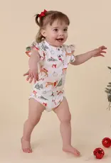 Snuggle Hunny Kids Prancer & Friends Short Sleeve Organic Bodysuit with Frill