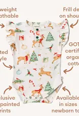 Snuggle Hunny Kids Prancer & Friends Short Sleeve Organic Bodysuit with Frill