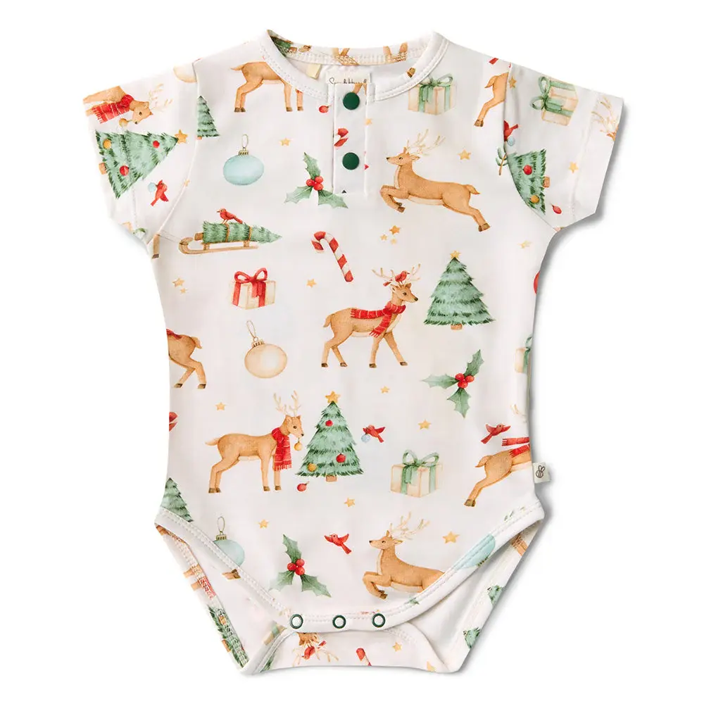 Snuggle Hunny Kids Snuggle Hunny Prancer & Friends Short Sleeve Organic Bodysuit
