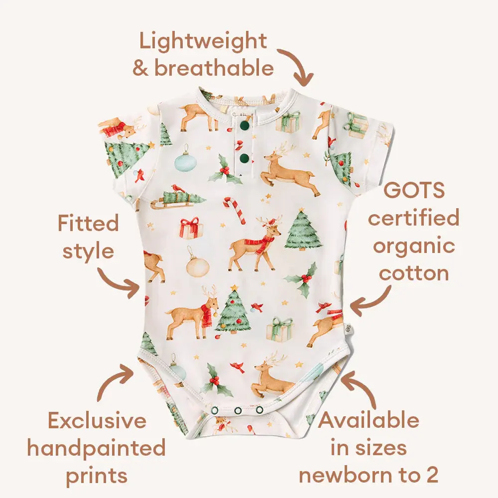 Snuggle Hunny Kids Snuggle Hunny Prancer & Friends Short Sleeve Organic Bodysuit