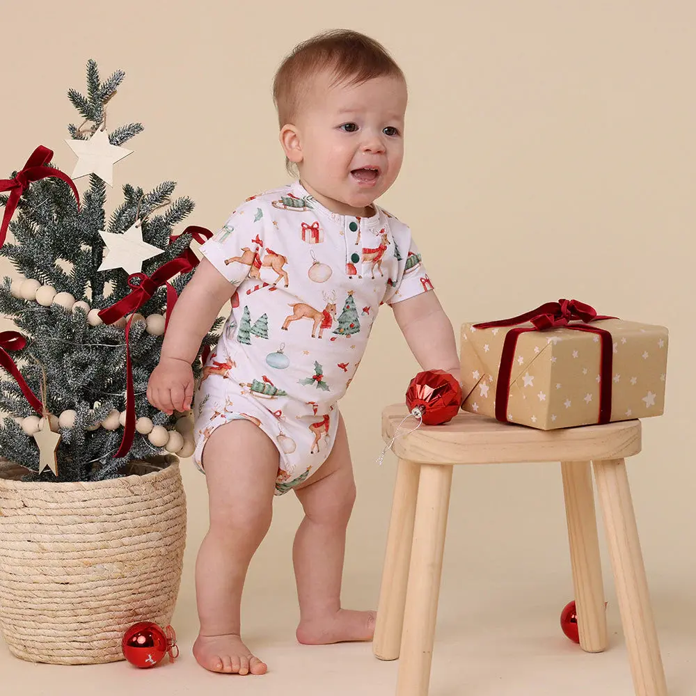 Snuggle Hunny Kids Snuggle Hunny Prancer & Friends Short Sleeve Organic Bodysuit