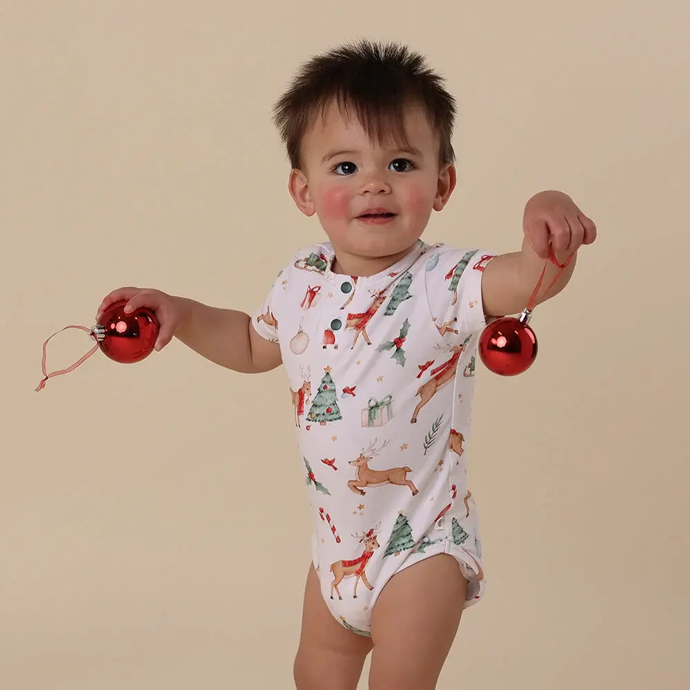 Snuggle Hunny Kids Snuggle Hunny Prancer & Friends Short Sleeve Organic Bodysuit