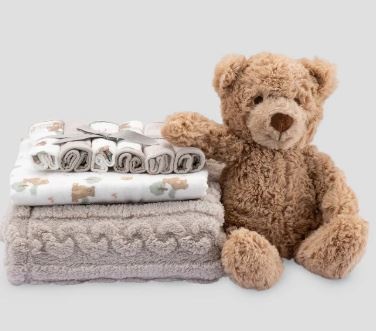 Little Linen Little Linen Boxed Gift Set Willow Bear