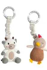 Living Textiles Living Textiles 2pk Stroller Toy Cow & Chicken