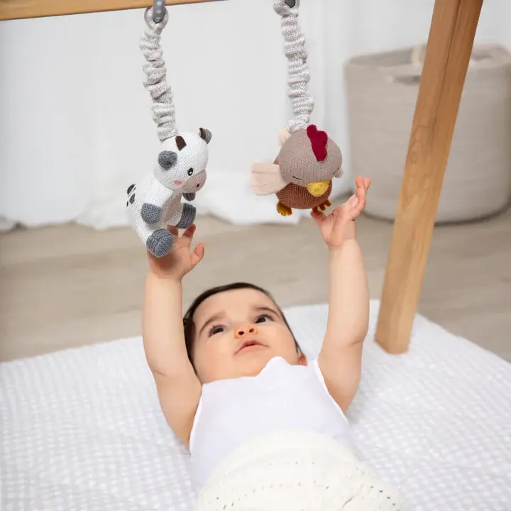 Living Textiles Living Textiles 2pk Stroller Toy Cow & Chicken