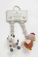 Living Textiles Living Textiles 2pk Stroller Toy Cow & Chicken
