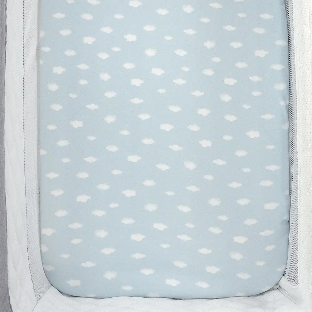 Living Textiles Living Textiles 2 Pack Organic Jersey Bedside Sleeper Fitted Sheets - Elephant Playtime