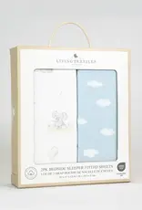Living Textiles Living Textiles 2 Pack Organic Jersey Bedside Sleeper Fitted Sheets - Elephant Playtime