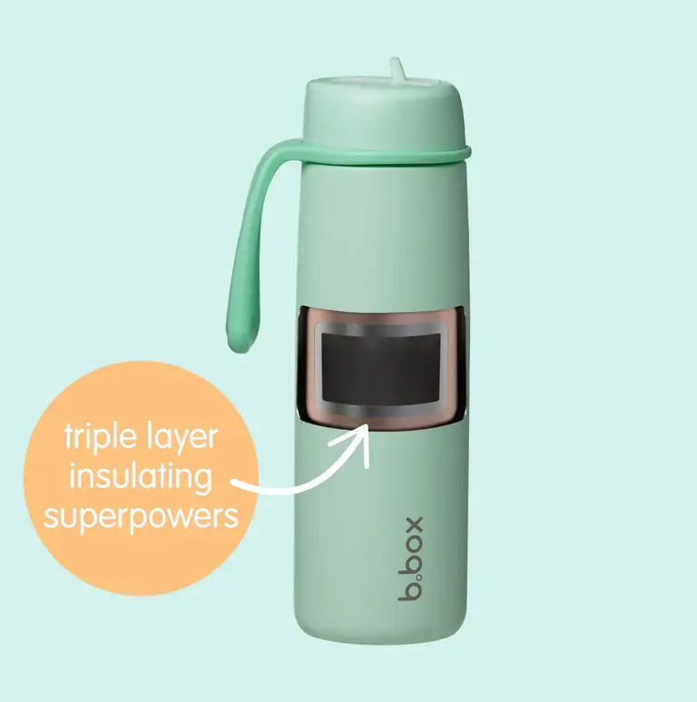 B.Box b.box 690mL Insulated Flip Top Bottle - Sea Glass