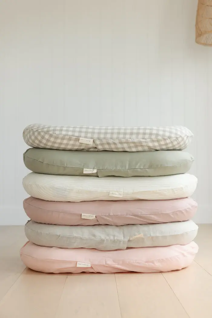 Linen Label Linen Label Baby Lounger Nest + Gingham Linen Cover | Soft Sage