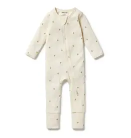 Wilson & Frenchie Wilson and Frenchy Bee Mine Organic Zipsuit with Feet