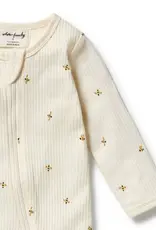 Wilson & Frenchie Wilson and Frenchy Bee Mine Organic Zipsuit with Feet