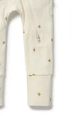 Wilson & Frenchie Wilson and Frenchy Bee Mine Organic Zipsuit with Feet