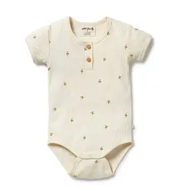 Wilson & Frenchie Wilson and Frenchy Bee Mine Organic Henley Bodysuit