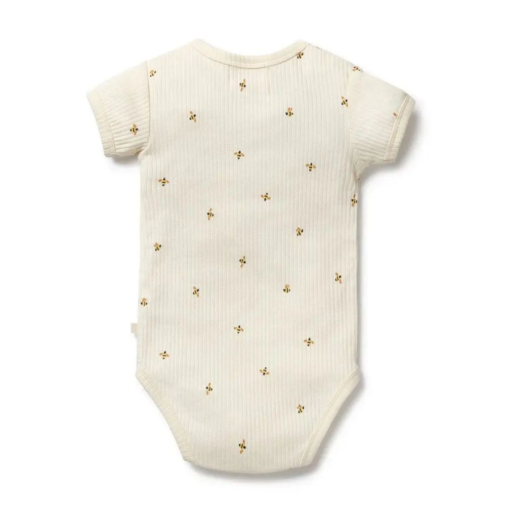 Wilson & Frenchy Wilson and Frenchy Bee Mine Organic Henley Bodysuit