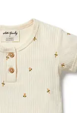 Wilson & Frenchy Wilson and Frenchy Bee Mine Organic Henley Bodysuit